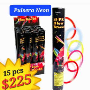 Pulsera neon paquete 15pcs