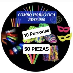 Combo hora loca 10 personas 50 piezas