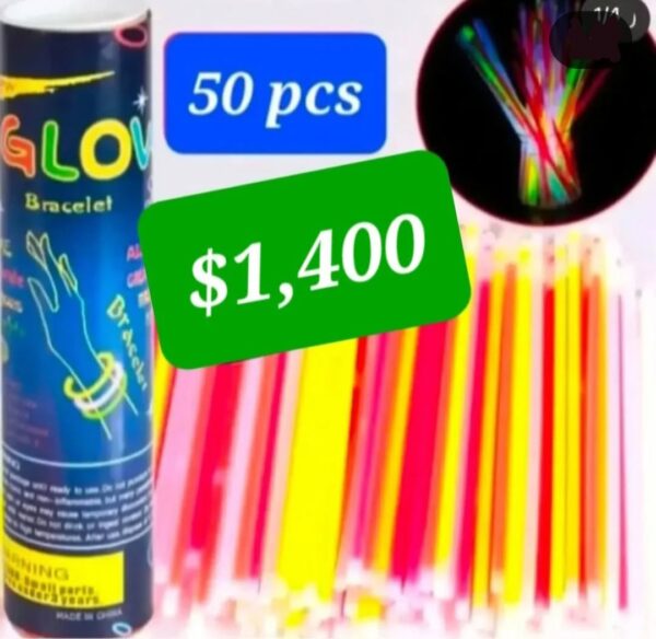 Pulcera neon paquete 50pcs