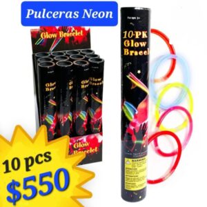 Pulcera neon paquete 10pcs