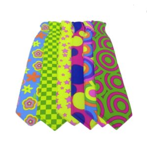 Corbata neon estampada colores