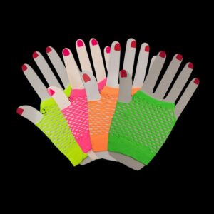 Guantes mediano neon de red sin dedos de malla