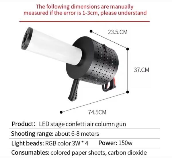 Pistola. De confeti de CO2 LED - Image 6