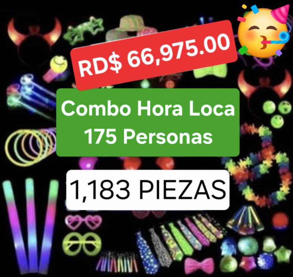 Combo hora loca 175 personas 1,183 piezas