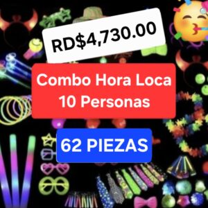Combo hora loca 10 personas 62 piezas